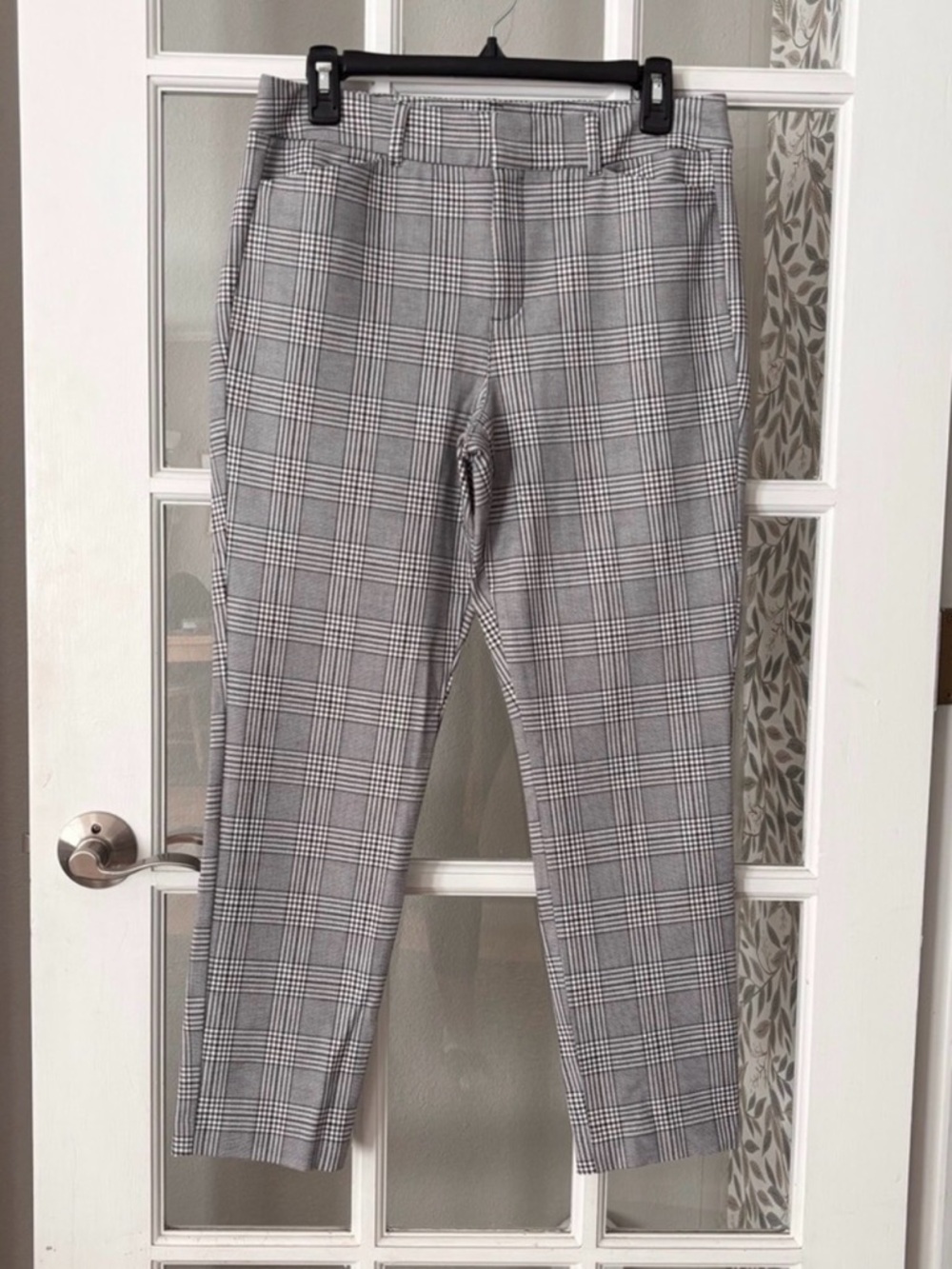 OLD NAVY Houndstooth Plaid High Rise Pixie Skinny Pants Sz 8